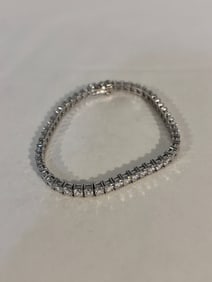 Vintage Sterling Silver rhinestone Bracelet Sz 7