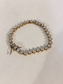 Vintage Sterling Silver CZ Bracelet Sz 6