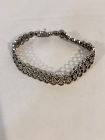 Vintage Sterling Silver filigree Bracelet Sz 7