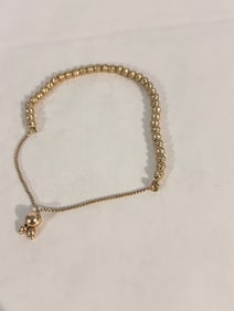 Vintage Sterling Silver beaded adjustable Bracelet