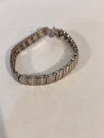 Vintage Sterling Silver marcasite Bracelet Sz 7