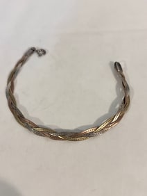 Vintage Sterling Silver twist Bracelet Sz 7