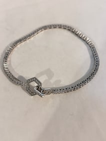 Vintage Sterling Silver 925 Tennis Bracelet Crystal PAJ  Sz 8