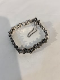 Vintage Sterling Silver marcasite Bracelet Sz 7