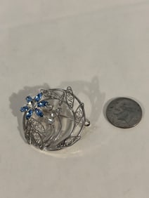 Vintage Sterling Silver rhinestone Brooch