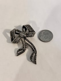 Vintage Sterling Silver marcasite Brooch