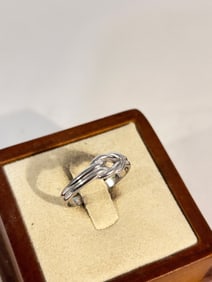 Vintage Sterling Silver modernist Ring sz 8