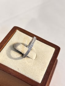 Vintage Sterling Silver rhinestone Ring sz 6
