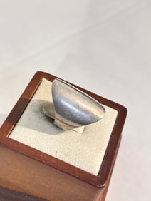 Vintage Sterling Silver modernist Ring sz 6