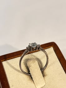 Vintage Sterling Silver Tourmaline Ring sz 8