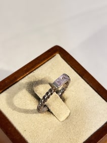 Vintage Sterling Silver pink rhinestone Ring sz 6