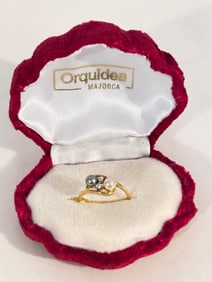 Vintage Sterling Silver pearl Ring sz 8