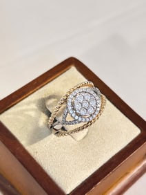 Vintage Sterling Silver rhinestone Ring sz 10
