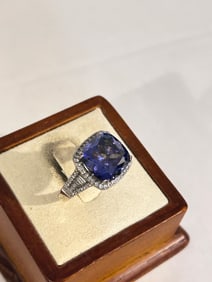 Vintage Sterling Silver Tourmaline Ring sz 11