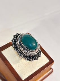 Vintage Sterling Silver taco mexico filigree Ring sz 10