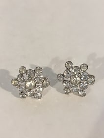 Vintage Sterling Silver rhinestone Earrings