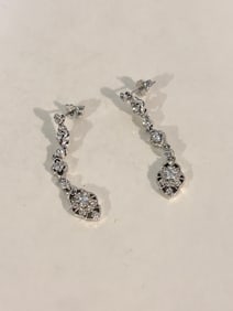 Vintage Sterling Silver dangle post Earrings