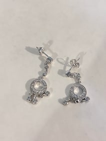 Vintage Sterling Silver dangle post Earrings