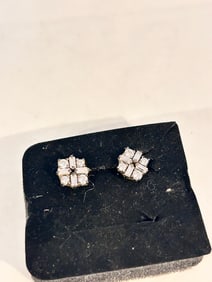 Vintage Sterling Silver rhinestone post Earrings