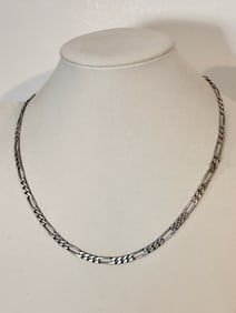 Vintage Sterling Silver Italy linked Necklace Sz 19"