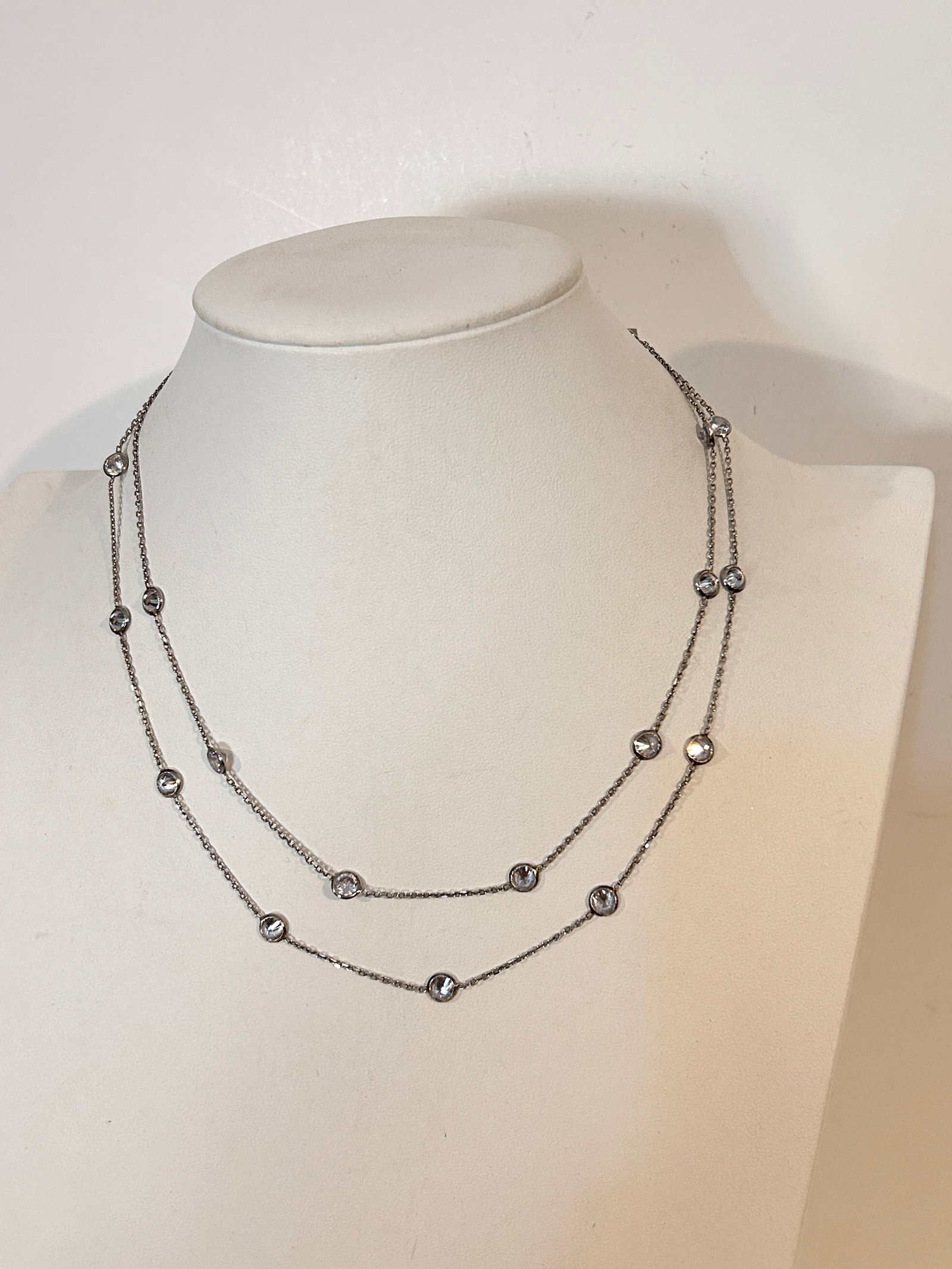 Vintage Sterling Silver Turkey rhinestone Necklace Sz 34": Vintage Sterling Silver Turkey rhinestone Necklace Sz 34" Please view all photos as they are part of the description and condition of this Item, Feel free to contact me with questions or picture reque