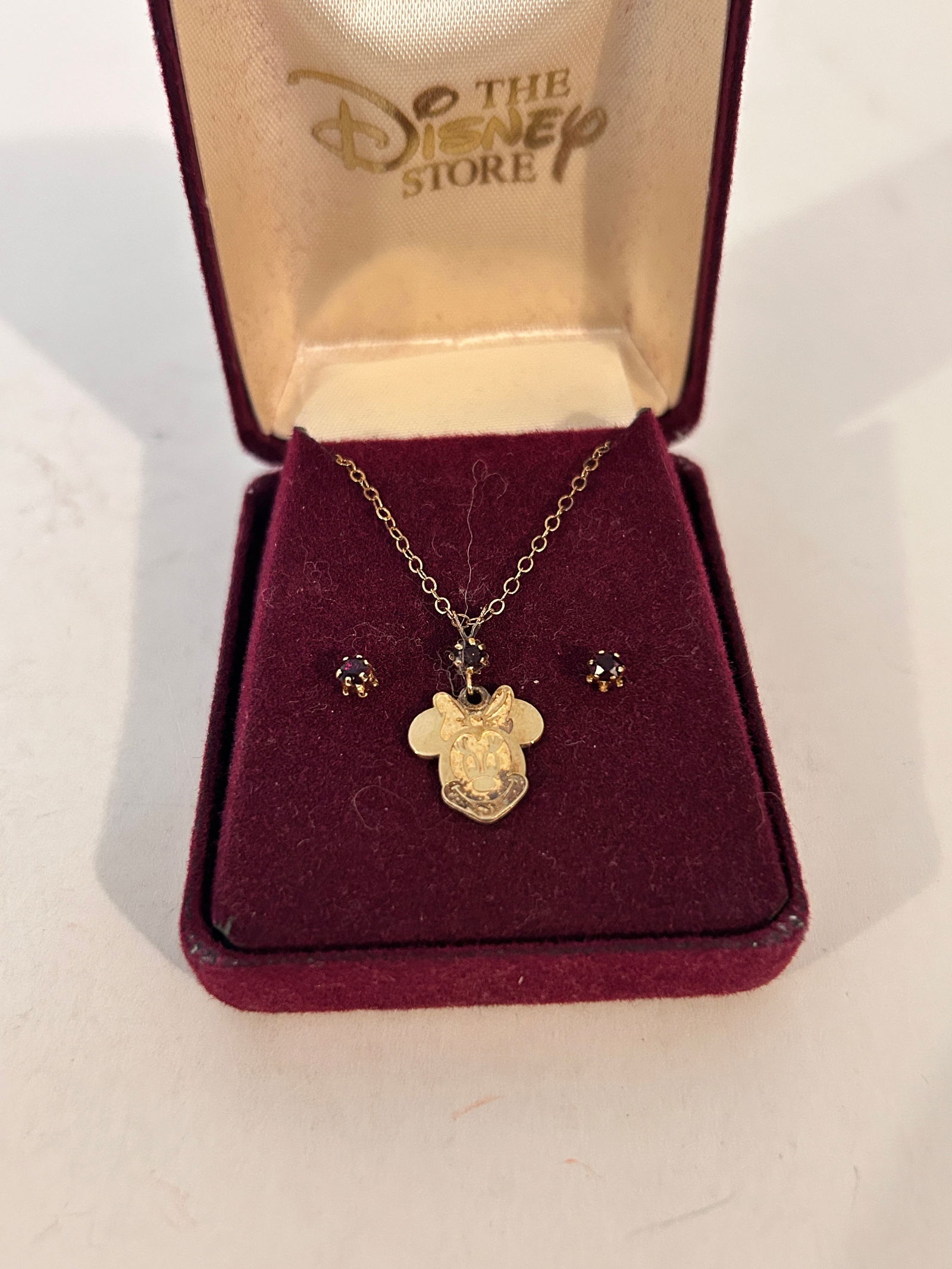 Vintage Sterling Silver mickey mouse pendant & post earrings Necklace Sz 18" (1 of 4)