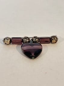 Vintage purple heart Brooch