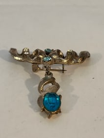 Vintage 1960s rhinestone Brooch missing 1 stone