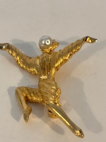 Vintage BSK dancing lady Brooch