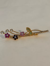 Vintage flower gold tone Brooch