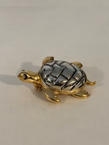 Vintage turtle two tone Brooch