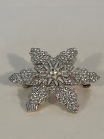 Swarovski Crystal Snowflake Brooch Necklace Pendant