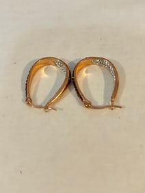 Vintage Bronze rhinestone Earrings