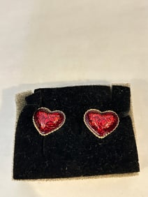 Vintage red Avon heart Earrings
