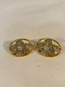 Vintage Leritz signed gold tone earrings