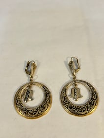 Vintage Damascene spain Earrings