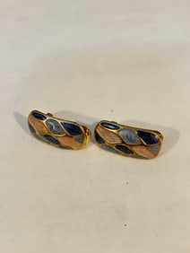 Vintage enamel gold tone Earrings