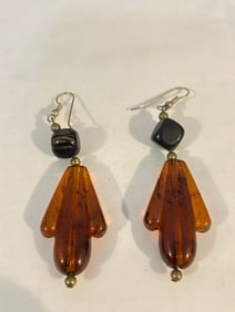 Vintage brown acrylic Earrings