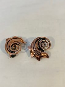 Vintage Copper clip on Earrings