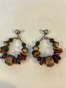 Vintage sterling silver beaded Earrings