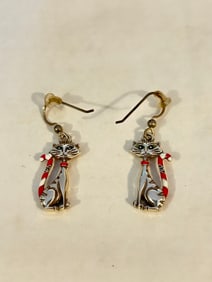 Vintage Cat dangle Earrings