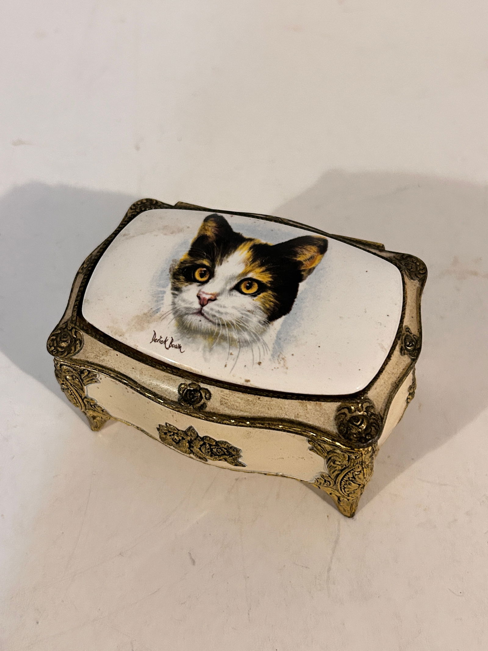 Vintage cat ENAMEL Music box (1 of 5)