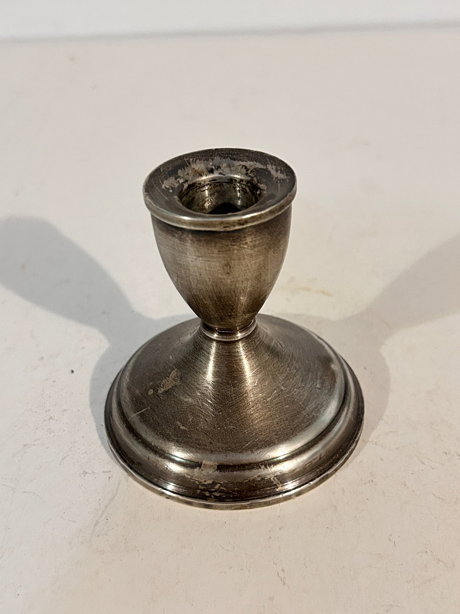 Vintage sterling silver waited candle holder: Vintage sterling silver waited candle holder Please view all photos as they are part of the description and condition of this Item, Feel free to contact me with questions or picture requests! Used Ite