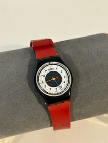 Vintage Red Swatch quartz working Watch 755