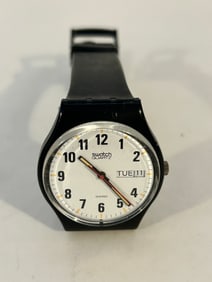 Vintage black Swatch 755 working quartz Watch
