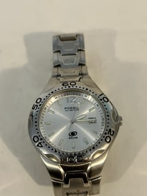 Vintage Fossil blue 100 meter working Quartz Watch