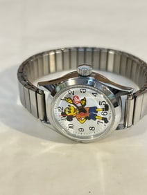 Vintage Mickey Mouse mech working Love Watch