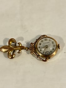 Vintage Dubarry mech working brooch gold filled Watch