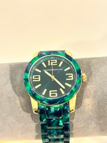 Isaac Mizrahi Live working green swirl Watch