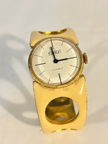 Vintage Fortron 17 jewels mech working enamel Watch bracelet